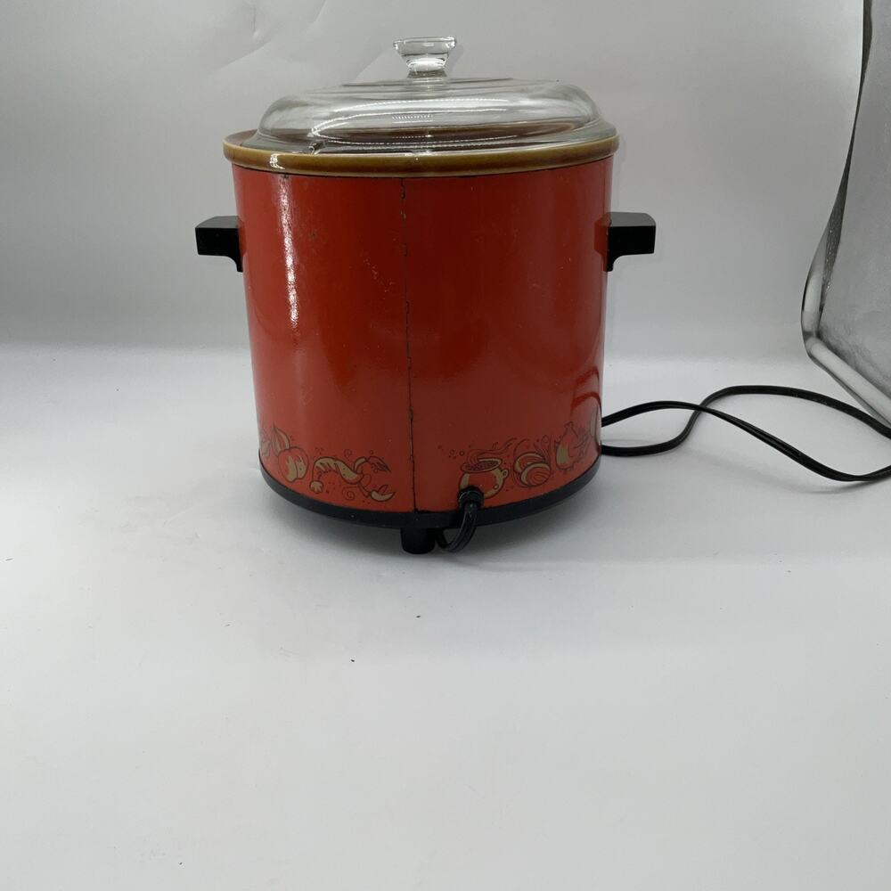Vintage USA Rival Crock Pot Slow Cooker 3100/2 Retro Orange - Picture 3 of 8